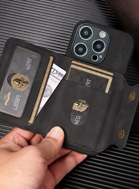 适用红米Turbo4手机壳Turbo3皮套磁吸卡套Note13Turbo支架12Turbo插卡套14R商务13C高档7保护套11T防摔门禁卡