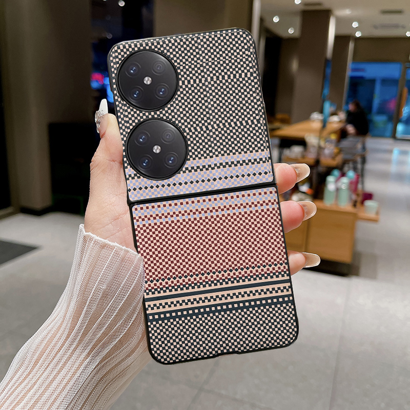 坎宁安适用于华为pocket2手机壳折叠屏p50pocket凯夫拉PocketS碳纤维全包防摔poket2商务男女时尚简约保护套