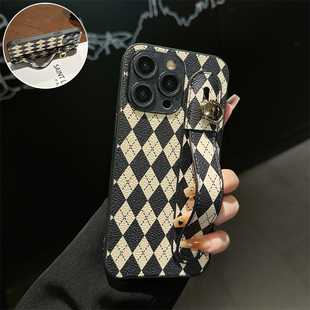 坎宁安适用于oppo k11菱格纹x3复古K10x小众k12简约k9s懒人 FindX8pro手机壳Findx7pro腕带x5支架findx6折叠式