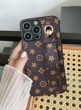 坎宁安适用于三星S25Ultra手机壳S24手腕带S23+支架S21FE复古A55皮质a34简约A60s小众a25高级a35防摔S20创意