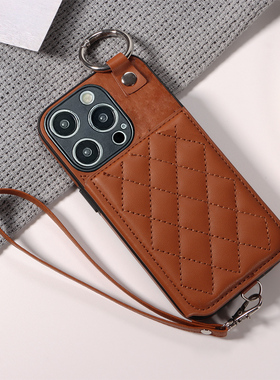 坎宁安适用于OPPO Reno14Pro手机壳13se皮套Reno12手提绳10pro小香风reno14插卡11F商务7/6se男女9/8保护套