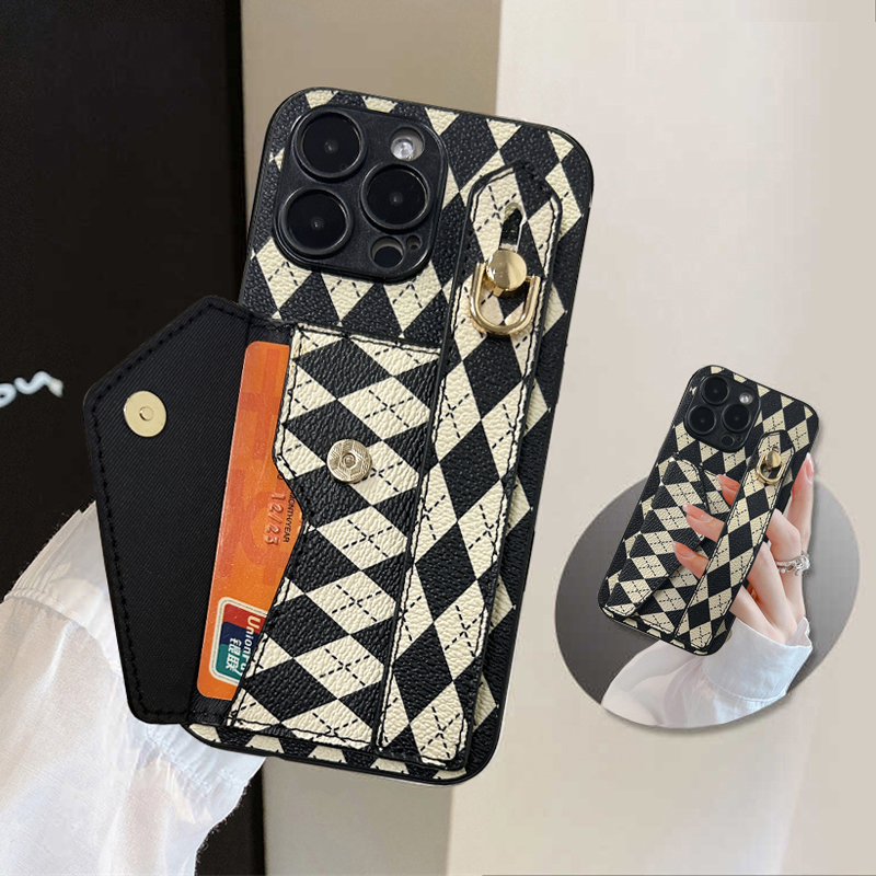 坎宁安适用于苹果16promax手机壳iphone15插卡套14plus腕带支架13装卡12公交卡11复古xs零钱包XR高档7保护套