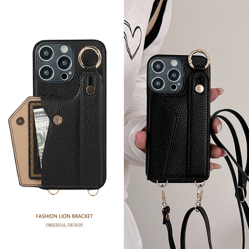 【2000+型号】适用苹果16promax手机壳iphone15腕带14plus卡套13支架12斜跨绳11钱包xs背带式包XR欧美7荔枝纹
