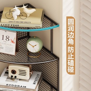 桌面简易转角置物架办公室工位拐角小H型收纳书柜桌上多层三角书