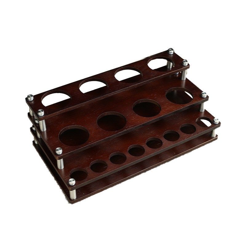 家用白酒a杯架子置物架分酒器收纳架竹木架子白酒杯专用收纳展示