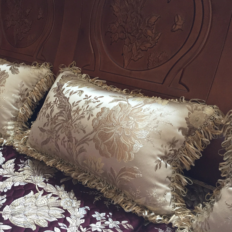 欧式抱枕客厅f沙发靠垫奢华刺绣靠枕含芯汽车腰枕床头靠背大号定