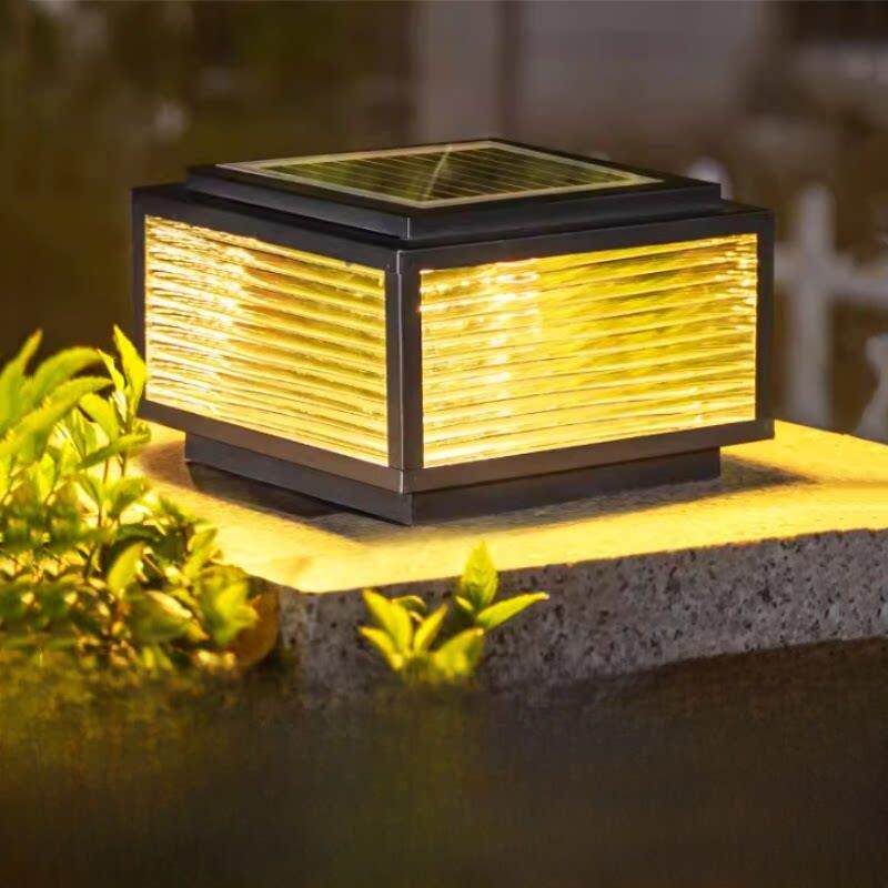 简约现代太阳能柱头灯防水led庭院灯户外围墙花园别墅大门柱子灯