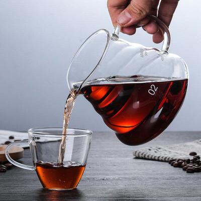 家用手冲滴漏 时光滤杯云朵壶手冲滤杯玻璃可爱壶分享壶360/600ml