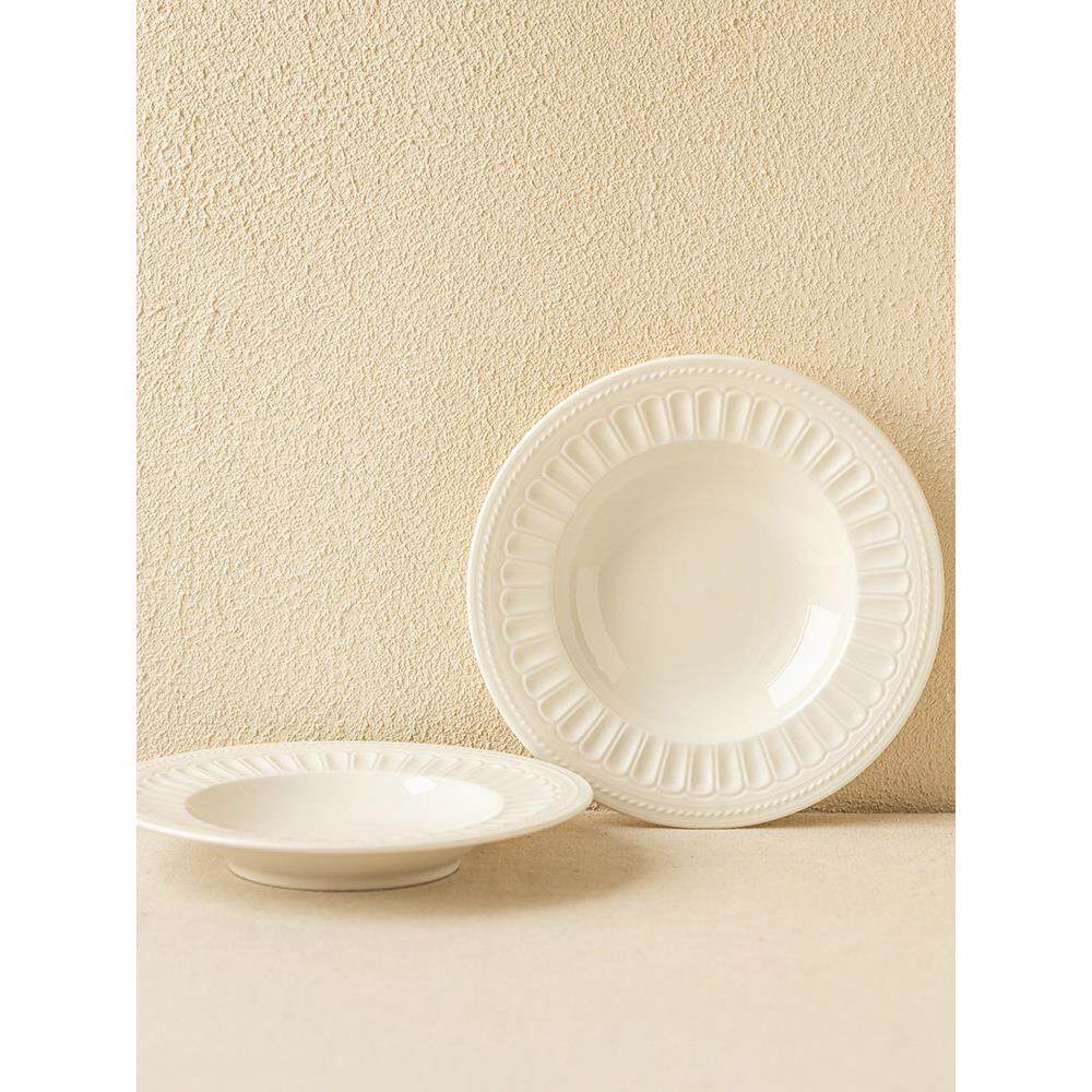YE HOME  9.99买一送一草帽盘浮雕盘子陶瓷盘实用早餐盘菜盘家用