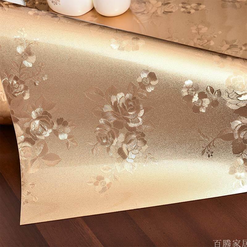 金色印花餐垫桌垫PVC北欧式防水防油免洗茶几家用供佛奢华桌布