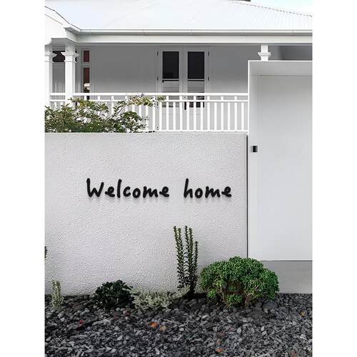 Welcome home入户门外墙面装饰字玄关进门口3d立体墙贴电视背景墙