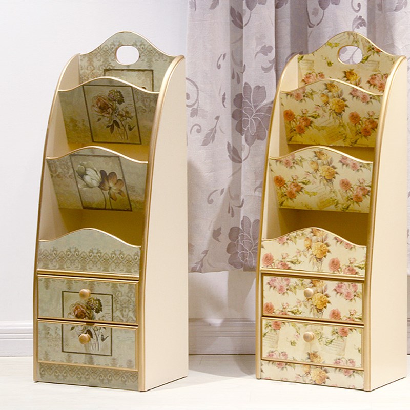 儿童绘本书架杂志架小实木质现代欧式书报架创意报刊收纳架简约