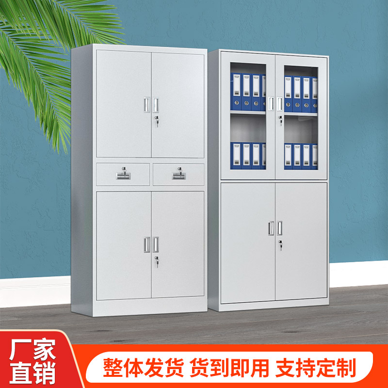 钢制文件柜办公室铁皮柜财务凭证资料柜带锁档案柜员工储物更衣柜