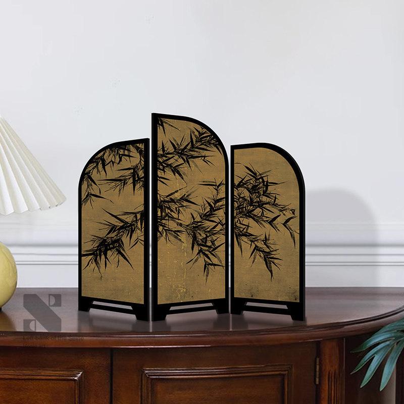 《墨竹》新中式屏风桌面中古风创意玄关摆画茶桌摆台装饰画,家居饰品,装饰摆件,淘宝优惠券,粉丝福利购,淘宝优惠卷