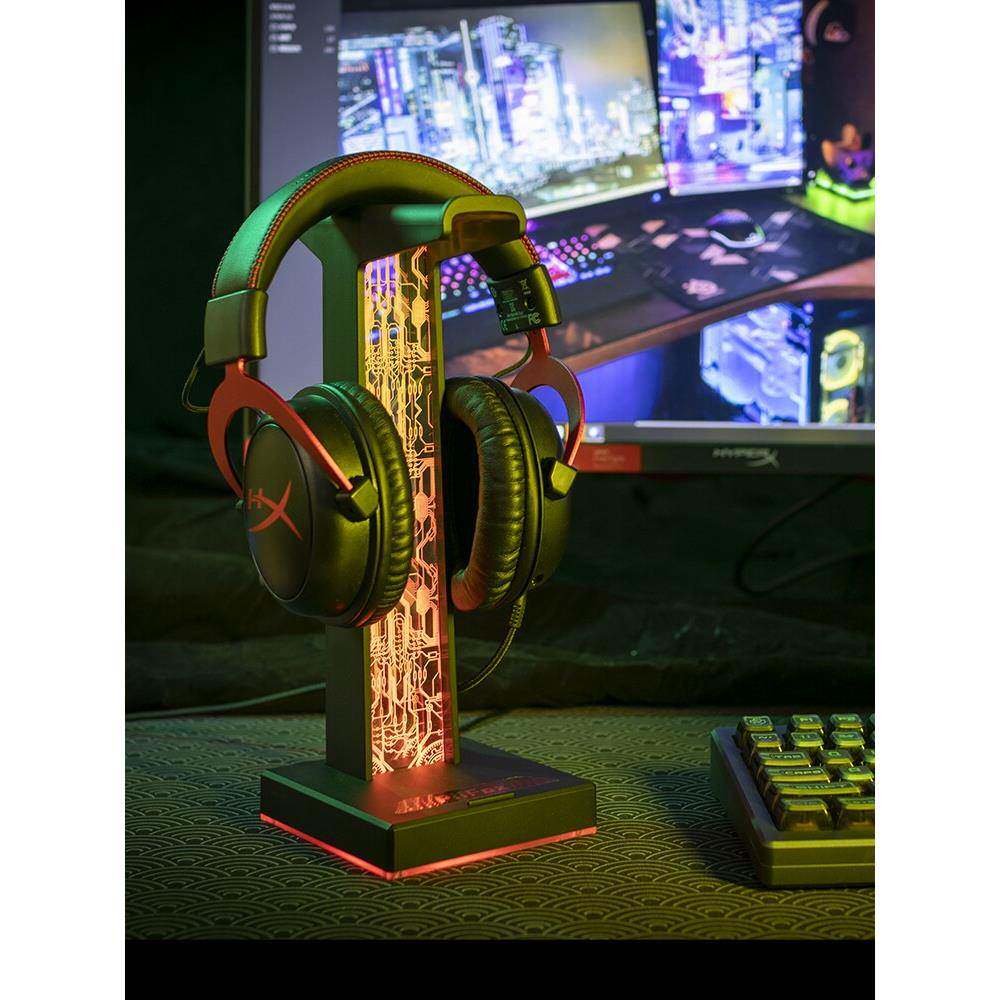 CybJoy头戴式耳机支架创意氛围灯支持耳麦RGB拓展坞多功能收纳架