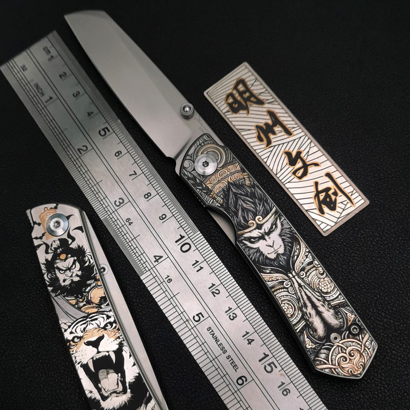 M390粉末钢折刀悟空高硬度超快锋利口袋无锁快开折叠便携小水果刀图片