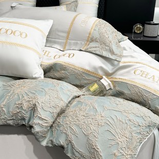 凉感床单天丝被套T高级感床上用品 轻奢风180支双面冰丝四件套夏季