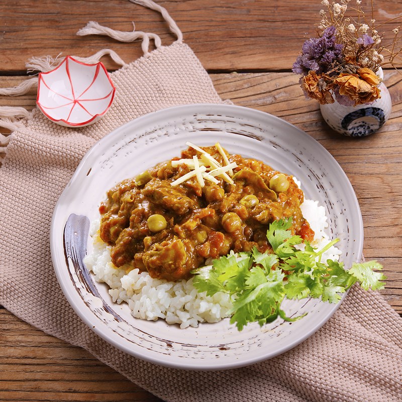 日式猪排饭盘菜盘平盘日刺身盘复古圆形咖喱饭