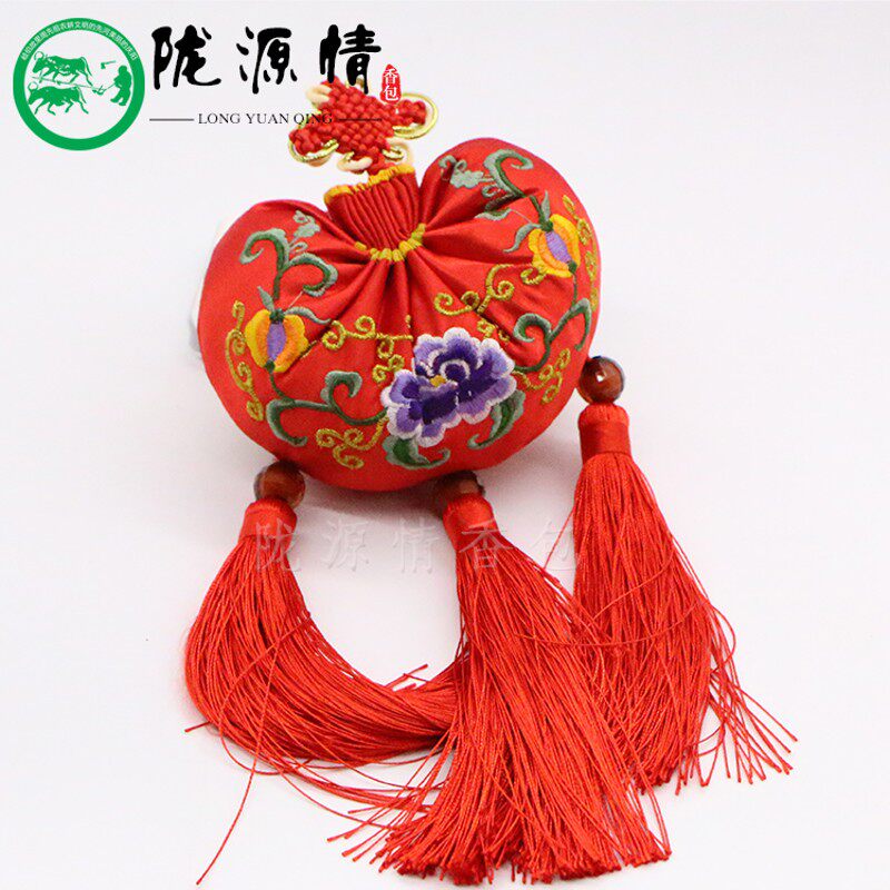 荷包中国结挂件刺绣庆阳香包中国特色品民间手工艺品