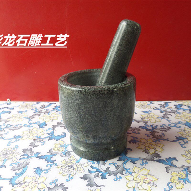 天然青石石臼厨房中号压蒜器捣辣椒面膜芝麻擂钵