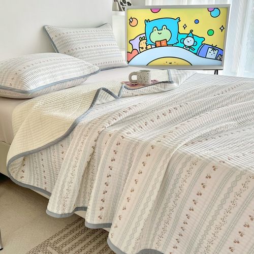 床盖2023新款四季通用高端加厚全棉绗缝秋冬轻奢高级感加厚床单