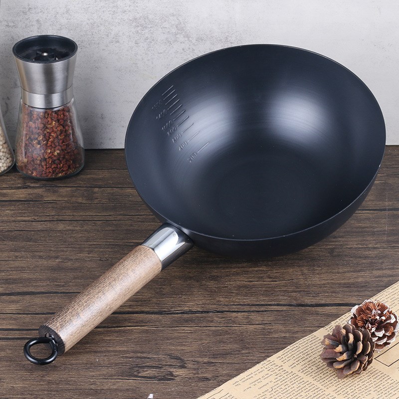 TZT日式铁锅一人食小铁锅家用无涂层户外炒锅小号炒菜锅不粘锅24
