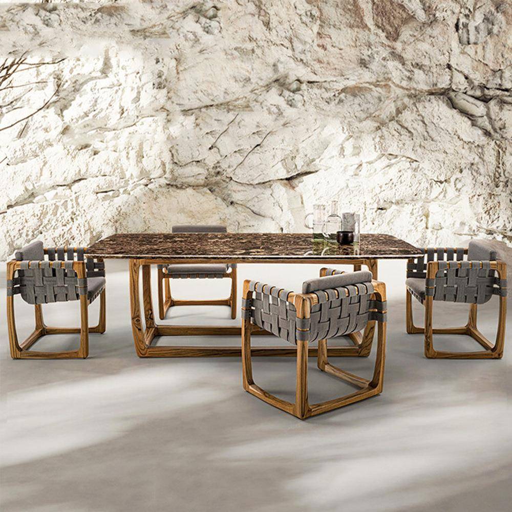 户外藤编沙发室外庭院柚木家具防雨防晒酒店别墅阳扶手椅花园组合