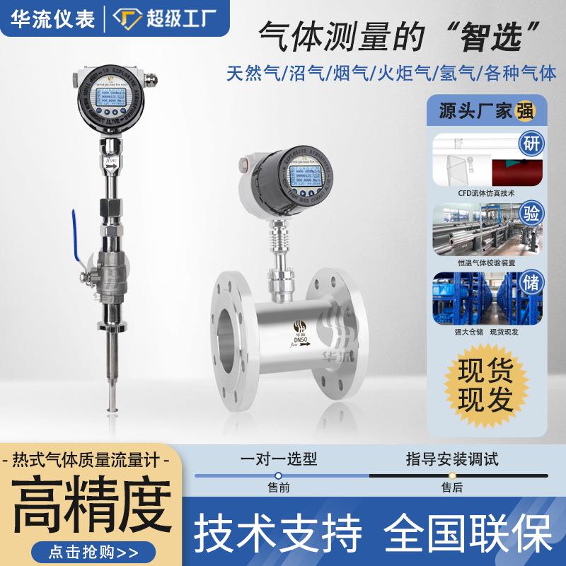 热式气体质量流量计压缩空气天然气氢气氧气管道插入式流量计