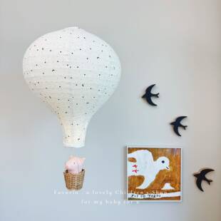 Favoria韩系ins布艺热气球儿童房挂件小夜灯空中吊饰生日橱窗布置