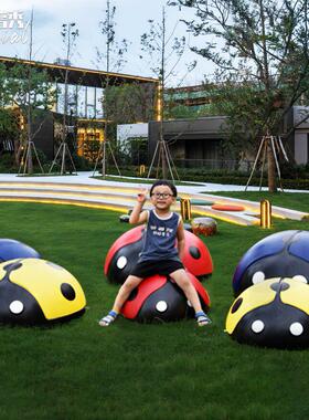 卡通七星瓢虫坐凳幼儿园草坪井盖遮挡装饰品园区彷真动物甲虫摆件