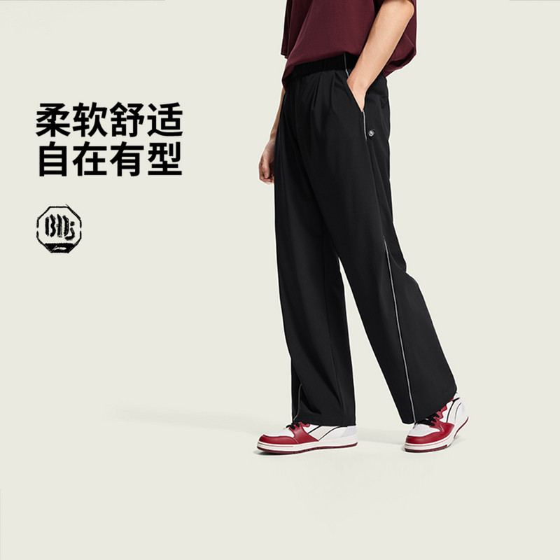 李宁反伍文化男宽松直筒运动裤图片