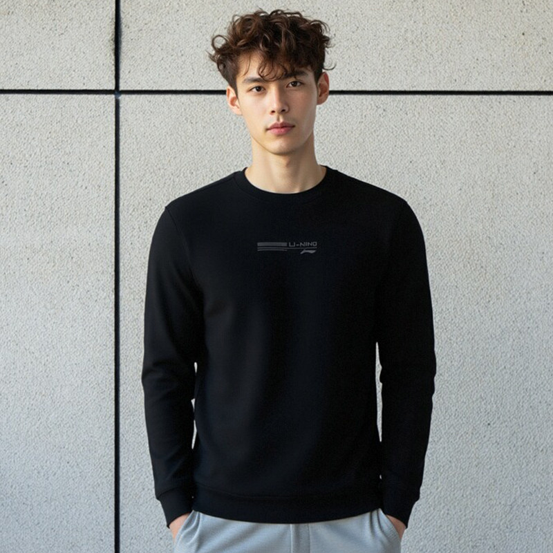 李宁 2025秋冬新款男子纯色健身舒适宽松套头无帽卫衣 AWDV615,运动服/休闲服装,运动卫衣/套头衫,淘宝优惠券,粉丝福利购,淘宝优惠卷