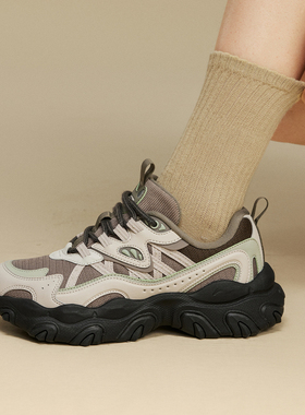 李宁猫爪LITE3丨2025冬新款女子经典休闲鞋厚底增高老爹鞋AGCV390