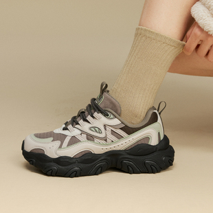 李宁猫爪LITE3丨2025冬新款女子经典休闲鞋厚底增高老爹鞋AGCV390
