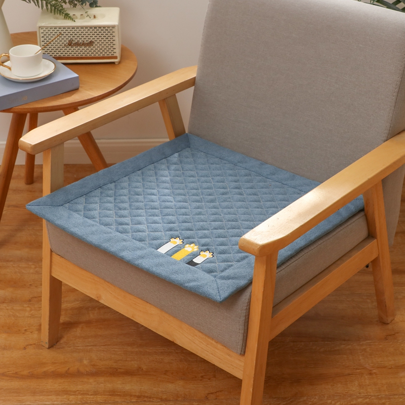 秋冬仿棉麻坐垫加大办公室电脑椅布艺座垫沙发垫防滑软薄垫子四季