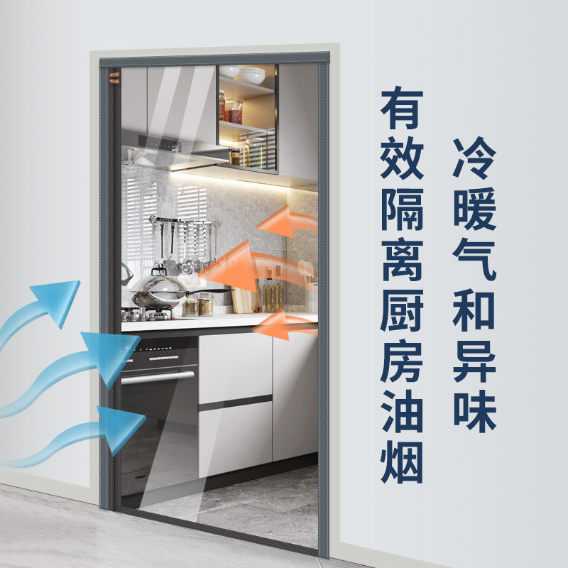 门帘防空调透明防走冷气防风挡风隔断帘家用厨房防油烟专用磁强力
