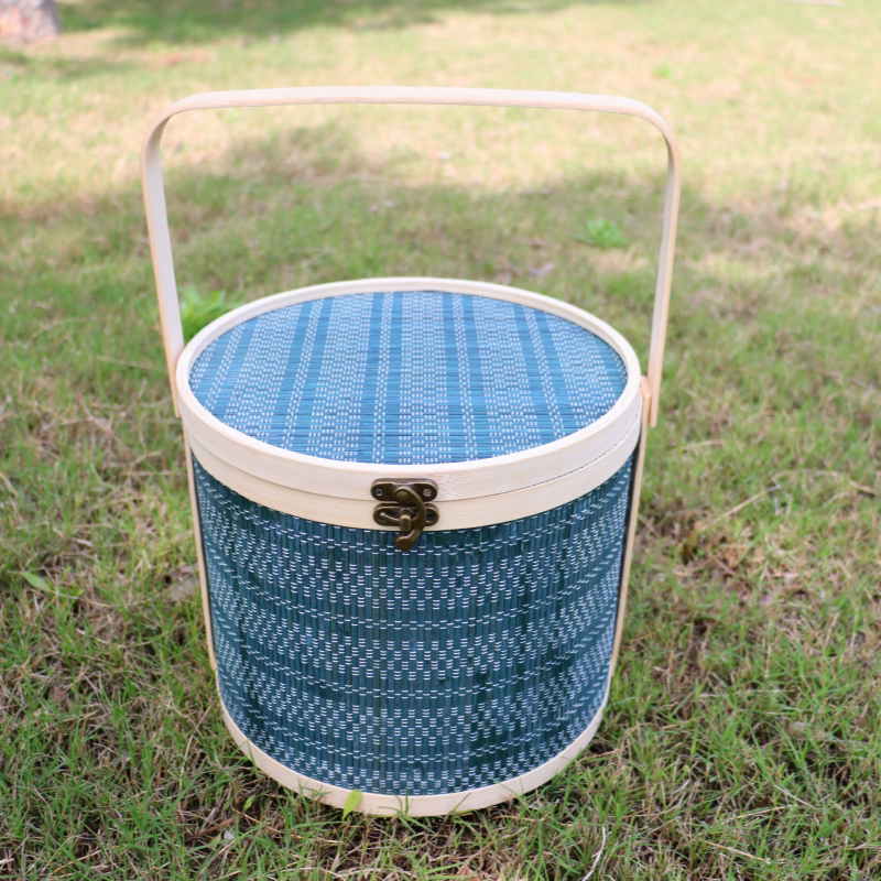 纯手工竹编竹篮中秋月饼大闸蟹水果礼品盒高端定制竹篮包装礼盒