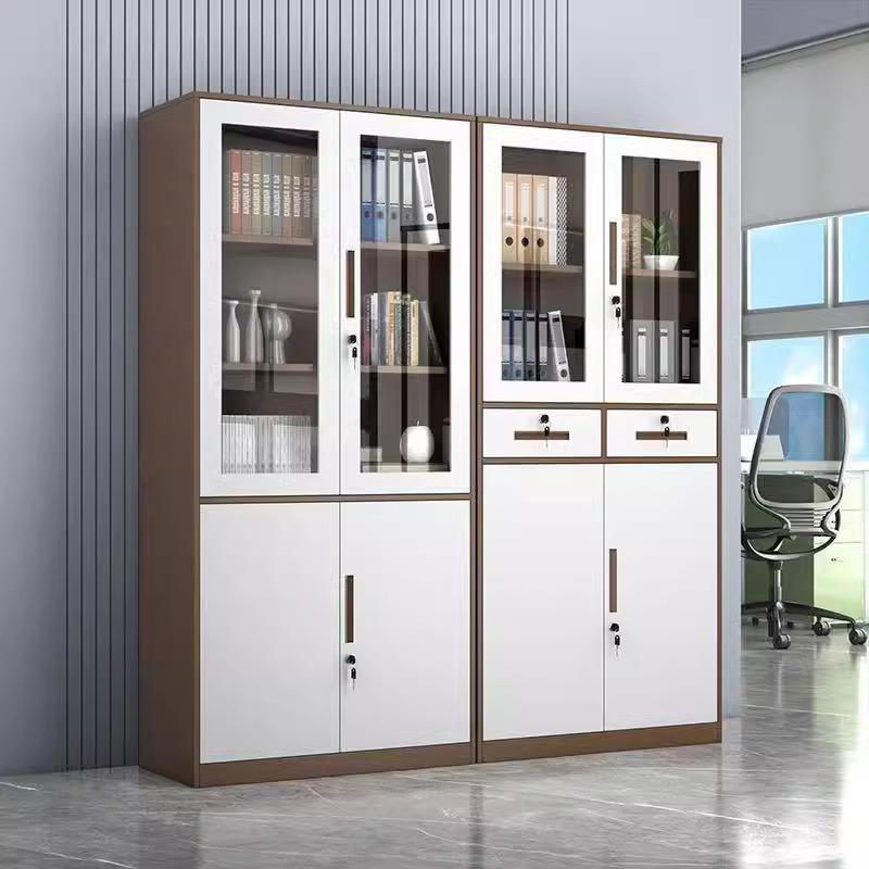 文件柜钢制套色窄边铁皮柜拆装资料柜办公柜储物柜矮柜财务凭证柜