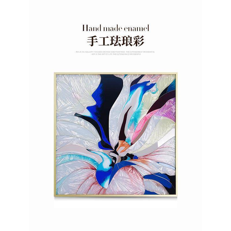瑞杰 珐琅彩画《绚烂》抽象入户玄关装饰画 现代餐厅遮电表箱挂画,家居饰品,现代装饰画,淘宝优惠券,粉丝福利购,淘宝优惠卷