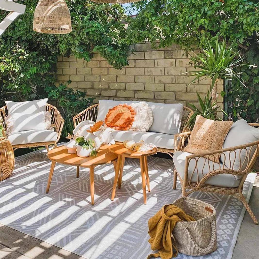 户外沙发民宿花园阳台藤编小沙发庭院阳光房度假村防水防晒组合