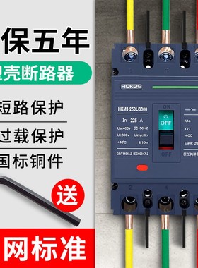 3P塑壳断路器100A三相四线400A空气开关4IP三相电380V电闸空开125