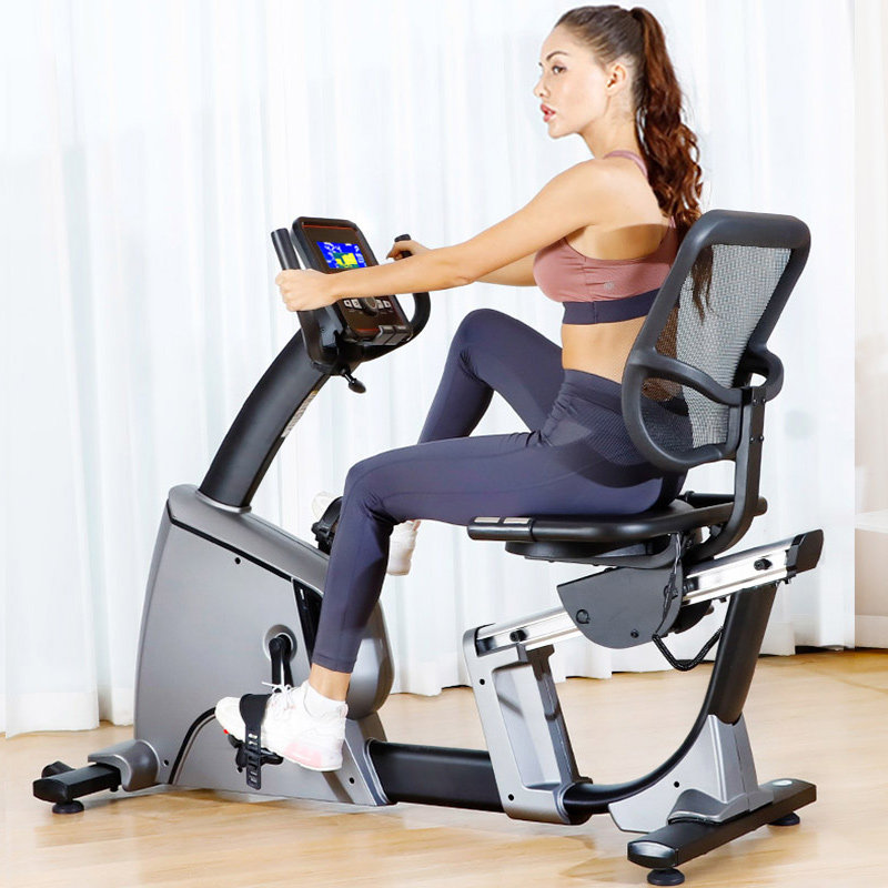 杰森高端卧式健身车家用老年人运动脚踏车K腿部训练器材室内单车