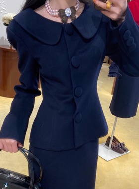 ICEYY shushu高级感韩系收腰纽扣气质通勤上衣女to翻领简约短外套