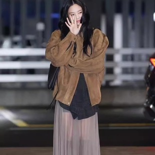 显瘦长裙aire lem网纱拼接两件套微透连衣裙修身 ICEYY jennie同款