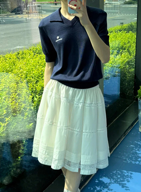 ICEYY shushut复古高腰显瘦拼接半身裙女小众设计层次感a字蛋糕裙