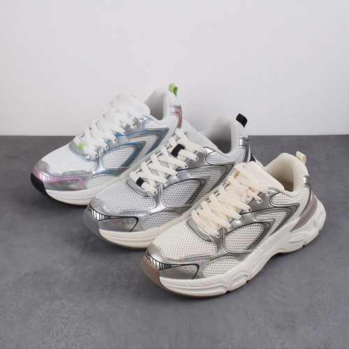 出口外贸单男女网布透气运动鞋超轻缓震防滑耐磨厚底休闲鞋老爹鞋