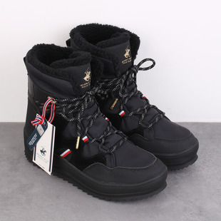 出口欧洲单冬季女士厚底加绒保暖雪地靴防滑耐磨抗寒保温时尚棉鞋