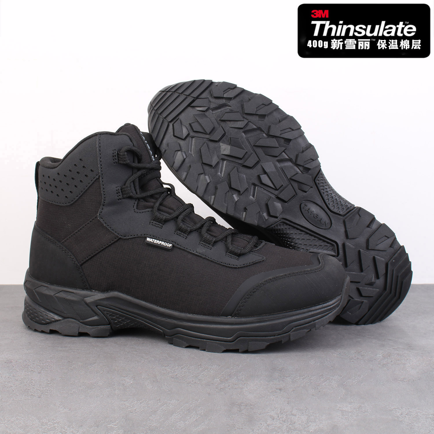抗寒-35°C俄罗斯冬季男士高端3M新雪丽保暖户外徒步鞋防滑登山鞋