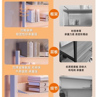 学生电脑书桌办公室工位书 桌面洞洞板置g物架桌上多层收纳架立式
