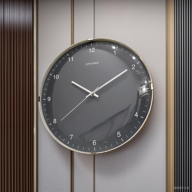 新款日式简约挂钟现代创意简约时钟家用客厅原装太阳静音机芯钟表